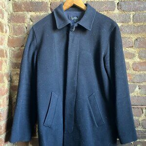 A.P.C. - Wool Overcoat - Dark Navy - Size Large
